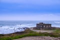 Old Cabo Silleiro Lighthouse  in Bayona, Galicia, Spain Royalty Free Stock Photo