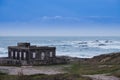 Old Cabo Silleiro Lighthouse  in Bayona, Galicia, Spain Royalty Free Stock Photo