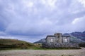 Old Cabo Silleiro Lighthouse  in Bayona, Galicia, Spain Royalty Free Stock Photo