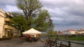 Old cafe view,riverside, Uzhhorod, Transcarpathia