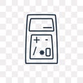 Old Calculator vector icon isolated on transparent background, l Royalty Free Stock Photo