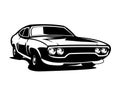 old camaro car logo. silhouette vector. isolated white background view from front.