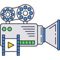 Old camcorder icon cinema film maker vector