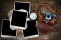 Old Camera and Instant Photo Frames Royalty Free Stock Photo