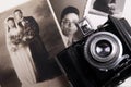 Old camera and old photo Royalty Free Stock Photo