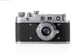 Old camera, retro photography film, vintage photo camera isolated on white background Royalty Free Stock Photo