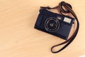 Old camera, vintage camera films popular in the past. Royalty Free Stock Photo