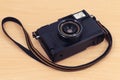 Old camera, vintage camera films popular in the past. Royalty Free Stock Photo