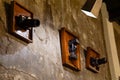 Old cameras used as wall hangings