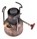 Old camping stove on a white Royalty Free Stock Photo