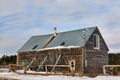 Old canadian barn in winter