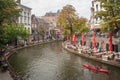 The Old Canal in Utrecht in Early Autumn