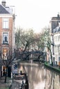 The old canal in Utrecht, Holland Royalty Free Stock Photo