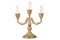 Old candlestick with three candles Royalty Free Stock Photo