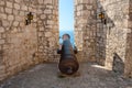 Old cannon in ancient fortress. Hvar Royalty Free Stock Photo