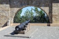 Old cannon at the ancient fortress wall, Odessa Royalty Free Stock Photo