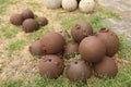 Old cannon balls at Castello Albertis