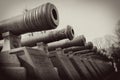 Old cannon barrels. Moscow Kremlin. Royalty Free Stock Photo