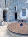 Metal cannon balls at an old fort