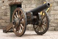 Old cannon in colonial city in Montevideo, Uruguay