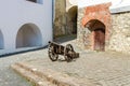 Old cannon in the courtyard of Palanok castle in the city of Mukachevo Ukraine Royalty Free Stock Photo