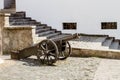 Old cannon in the courtyard of Palanok castle in the city of Mukachevo Ukraine