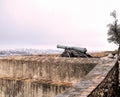 Old cannon on a fort wall Royalty Free Stock Photo
