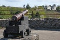 Old cannon at the fortress . Chinon. France