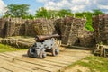 Old cannon at the historic Fort Ticonderoga in Upstate New York Royalty Free Stock Photo