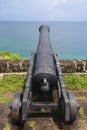 Old cannon at historical Fort George in St. George`s, Grenada Royalty Free Stock Photo