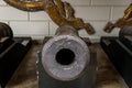 Old cannon in museum. Royalty Free Stock Photo