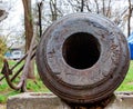 Old cannon muzzle on embankment of Sevastopol