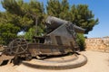 Old Cannon near Montjuic Castle - Barcelona Royalty Free Stock Photo