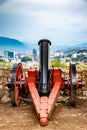 An old cannon from the Ottoman period on the old fortress.