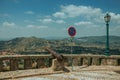 Old cannon overlooking hilly landscape in Monsanto