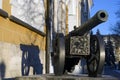 Old cannons shown in Moscow Kremlin. Lion cannon Royalty Free Stock Photo
