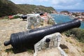 Old cannon on top of Gustavia Harbor at St. Barths Royalty Free Stock Photo