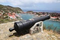 Old cannon on top of Gustavia Harbor at St. Barths Royalty Free Stock Photo