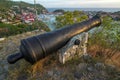 Old cannon on top of Gustavia Harbor, St. Barths Royalty Free Stock Photo