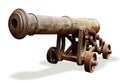 Old cannon on white background Royalty Free Stock Photo