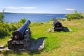Old cannons on Hano island Royalty Free Stock Photo