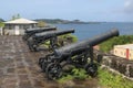 Old cannons at historical Fort George in St. George`s, Grenada Royalty Free Stock Photo