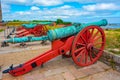 Old cannons at the Kronborg castle at Helsingor, Denmark Royalty Free Stock Photo