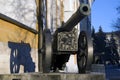 Old cannons shown in Moscow Kremlin. First on the photo - Lion cannon