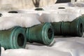 Old cannons shown in Moscow Kremlin. Royalty Free Stock Photo