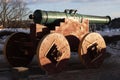 Old canon in the medieval Akershus Fortress in Oslo, Norway, Europe. Royalty Free Stock Photo