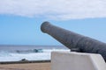 Old canon replica overseaing the sea at Saint pierre harbor RÃÂ©union island