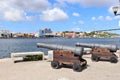 Canons along the waterfront in Willemstad, Curacao
