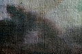 Old canvas, dark fabric texture background. Royalty Free Stock Photo