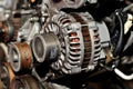 Old car alternator. Royalty Free Stock Photo